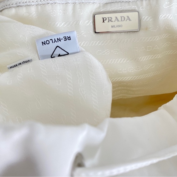 Prada white Re-Nylon medium backpack with pouch - Picture 13 of 16
